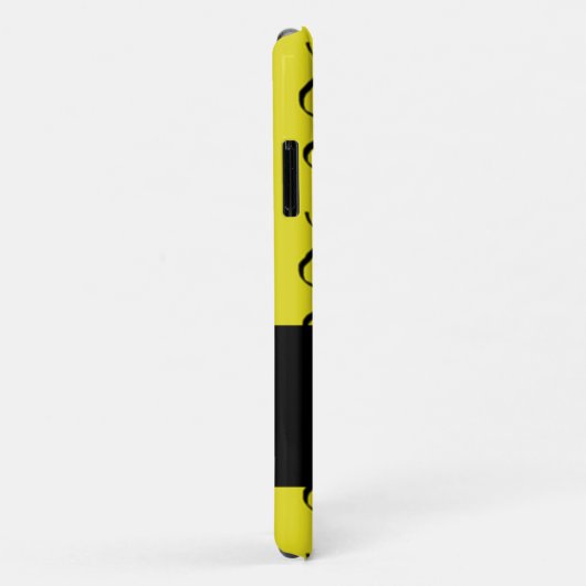 Gelbe individuelle Name-Wavy-Linien Case-Mate iPhone Hülle (Hinten/Rechts)