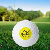 Gelbe Initialnamen Monogramm Golfball