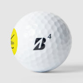 Gelbe Initialnamen Monogramm Golfball (Logo)