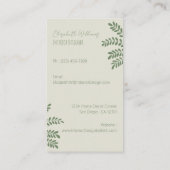 Gelbe Innendekoration Vertikale Visitenkarten Visitenkarte (Rückseite)