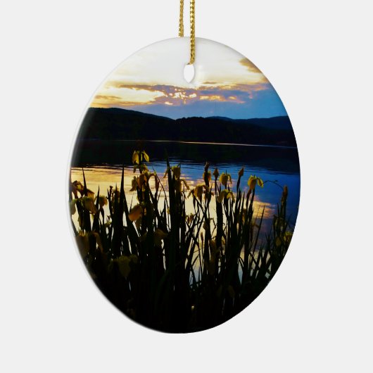 Gelbe Iris am Ufer des Arrowhad-Sees Keramikornament (Rechts)