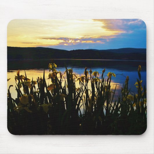 Gelbe Iris am Ufer des Arrowhad-Sees Mousepad (Vorne)