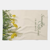 Gelbe Iris auf Creme Geschirrtuch (Horizontal)