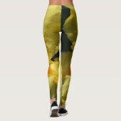 Gelbe Iris-Blume Nah Leggings (Rückseite)