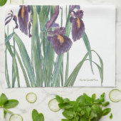 Gelbe Iris Geschirrtuch (Gefaltet)