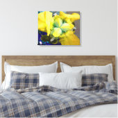 Gelbe Iris-Leinwand Leinwanddruck (Insitu (Schlafzimmer))