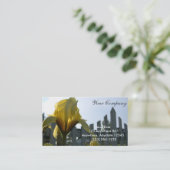 Gelbe Iris-Visitenkarte Visitenkarte (Stehend Vorderseite)