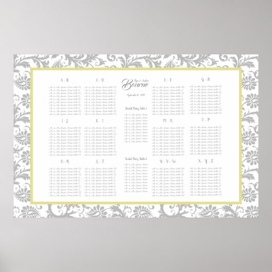 Gelbe Irisblende und graue Sitzkarte Poster (Vorne)