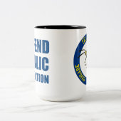 Gelbe Jacken-Brigaden-Tasse Zweifarbige Tasse (Mittel)