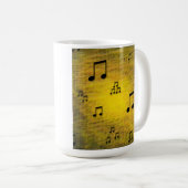 Gelbe Jazz-Kunst-Tasse Kaffeetasse (VorderseiteRechts)