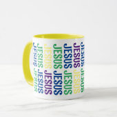 Gelbe Jesus-Tasse Tasse (Vorderseite Links)