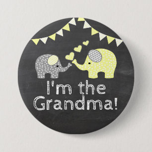 Gelbe Jungen-Elefant-Tafel bin ich die Button