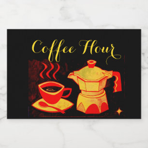 Gelbe Kaffeetasse KAFFEE-STUNDEN-/Red und Lebensmitteletikett