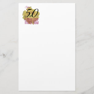 Gelbe Kaktus Blume 50 und fabelhafter Geburtstag Briefpapier