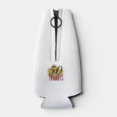 Gelbe Kaktus Blume 50 und fabelhafter Geburtstag Flaschenkühler (Rückseite)