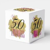 Gelbe Kaktus Blume 50 und fabelhafter Geburtstag Geschenkschachtel (Rückseite)