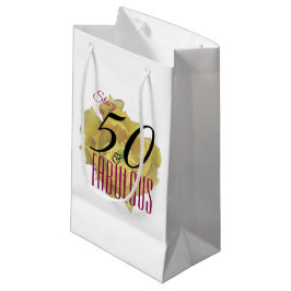 Gelbe Kaktus Blume 50 und fabelhafter Geburtstag Kleine Geschenktüte