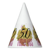 Gelbe Kaktus Blume 50 und fabelhafter Geburtstag Partyhütchen (Rechts)