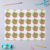 Gelbe Kaktus Blume 50 und fabelhafter Geburtstag Seidenpapier (Basteln)