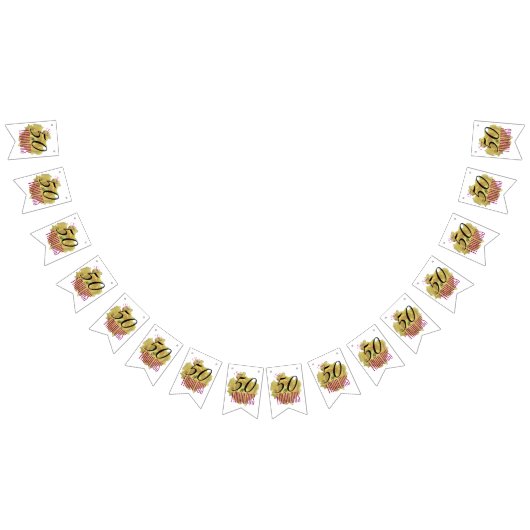 Gelbe Kaktus Blume 50 und fabelhafter Geburtstag Wimpelkette (Alle)