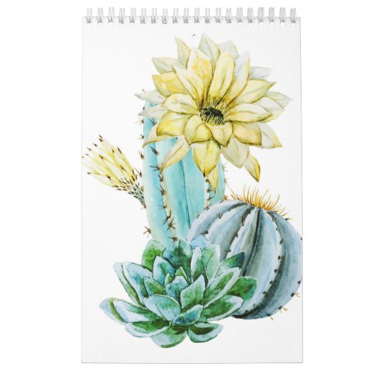 Gelbe Kaktus-Blume Kalender (Titelbild)