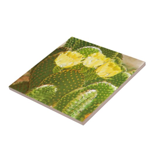 GELBE KAKTUS-BLUMEN FLIESE (Seite)