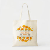 Gelbe kalifornische Poppies Personalisiert Tote Ba Tragetasche (Vorne)