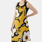 Gelbe Kamelie, skizzenhaft, blumenreich Vintag. Schürze (InSitu)