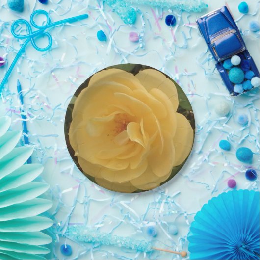 Gelbe Kamelien-Teller Pappteller (Party)