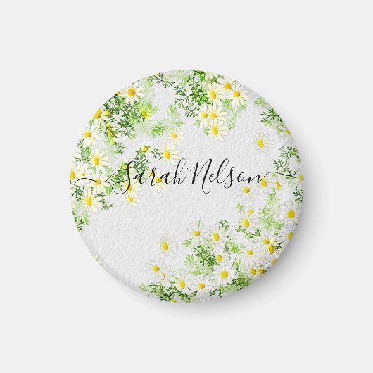 Gelbe Kamille Blume Magnet (Vorne)