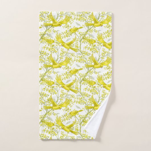Gelbe Kanarische Vögel Badhandtuch Set (Handtuch)