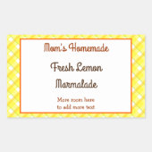 Gelbe Karierte Karo bearbeitbar Retro Rechteckiger Aufkleber (Vorderseite)