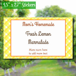Gelbe Karierte Karo bearbeitbar Retro Rechteckiger Aufkleber
