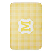 Gelbe Karierte Mit Monogramm Badematte (Vorderseite Vertikal)