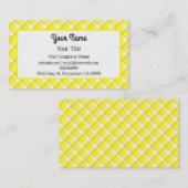 Gelbe, Karierte Muster bearbeitbare Visitenkarte (Vorne/Hinten)