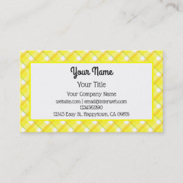 Gelbe, Karierte Muster bearbeitbare Visitenkarte