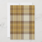 Gelbe Karierte Streifen Chic Wedding Einladung (Rückseite)