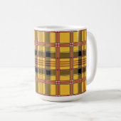 gelbe Karo-Kaffeetasse Kaffeetasse (VorderseiteRechts)