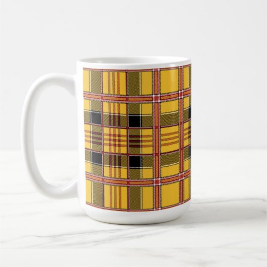 gelbe Karo-Kaffeetasse Kaffeetasse (Links)