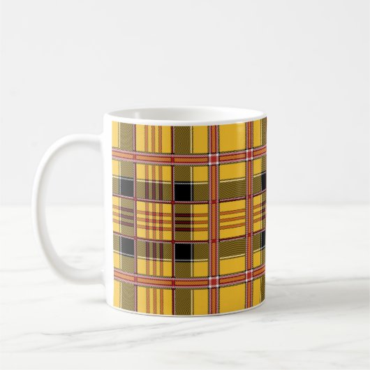 gelbe Karo-Kaffeetasse Kaffeetasse (Links)