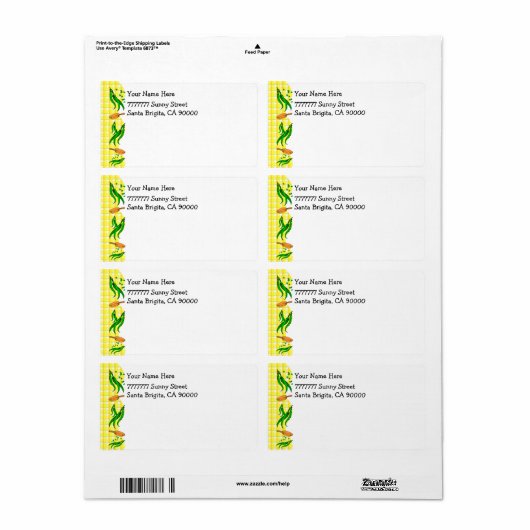 Gelbe Karos mit grünen Bean - Ländermarken (Vorne)