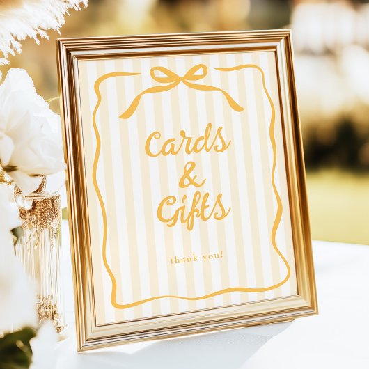 Gelbe Karten & Geschenke Tischschild Poster