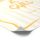 Gelbe Karten & Geschenke Tischschild Poster (Ecke)