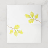 Gelbe Katkins Hochzeit in Aquarellfarben Platzkart Platzkarte (Außenseite Aufgefaltet)