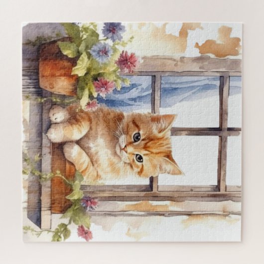 Gelbe Kätzchen Blume Puzzle (Horizontal)