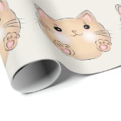 Gelbe Katze auf Off White Packpapier (Rolleneckpunkt)