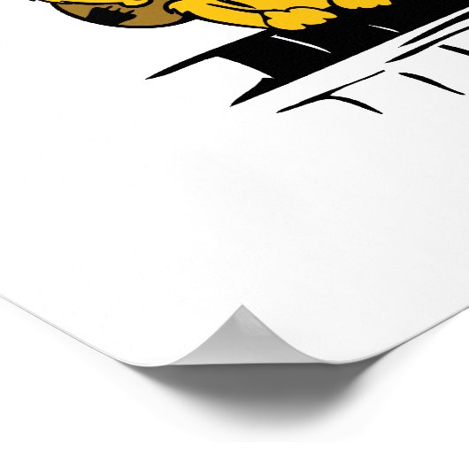 Gelbe Katze, die Gitarre spielt und singt Poster (Ecke)