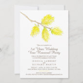 Gelbe Katze Frühjahr 1. Hochzeitsgelübde Verlänger Einladung (Vorderseite)