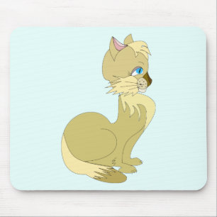 Gelbe Katze mit blauem Auge Maus Pad Geschenk Mousepad