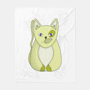 Gelbe Katze mit Naughty Smile Duvet Abdeckung Fleecedecke